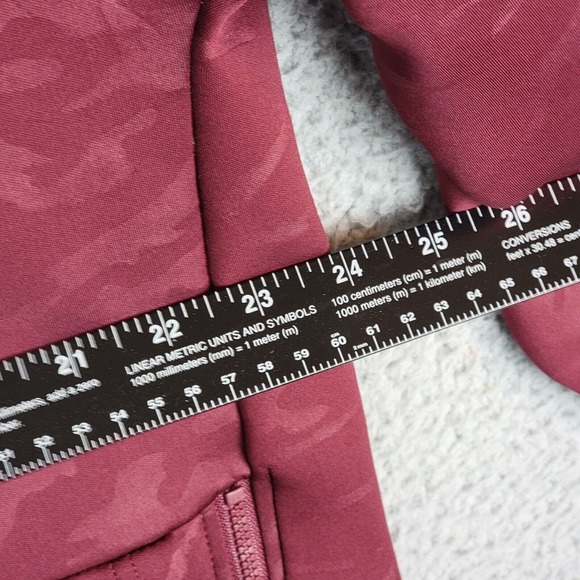 Fabletics Lotta Cocoon Hoodie Womens Size Large Maroon Red Camo Long Sleeve - Picture 5 of 7